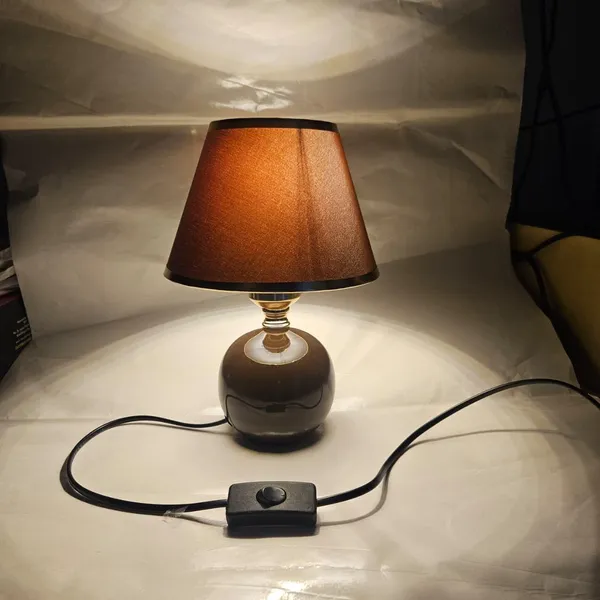 3-in-1_Bedside_Table_Lamp_with_Brown_Fabric_Shade