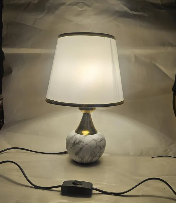3-in-1_Modern_White_Table_Lamp_with_Gold_Accents_–_Elegant_Bedside_Night_Lamp_with_Fabric_Shade_&_On/Off_Switch