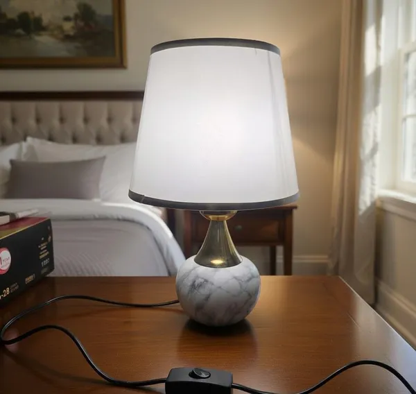 3-in-1_Modern_White_Table_Lamp_with_Gold_Accents_–_Elegant_Bedside_Night_Lamp_with_Fabric_Shade_&_On/Off_Switch