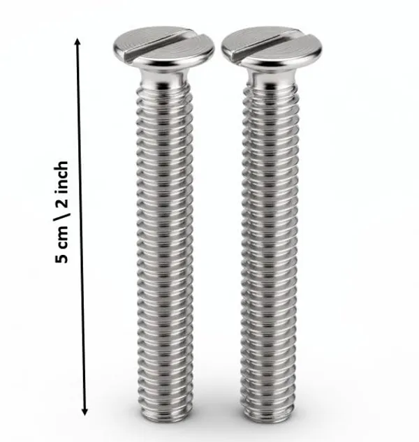 _Gromex_Brass_Machine_Screws_for_Electrical_Fittings_and_Hardware,_Slotted_Head,_Silver_Finish_2_Inch_Pack_of_25