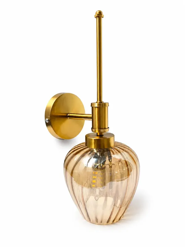 Ots_Amber_Glass_Wall_Sconce_Light_With_Brass_Finish_Metal_Arm_3in1