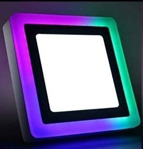 (12+4_16_Watt_LED_Side_PGB_(4W)_and_White_(12W)_Square_Surface_Panel_Light_Ceiling_3D_Effect_Lighting_(Double_Color)_Set_of_1_Piece