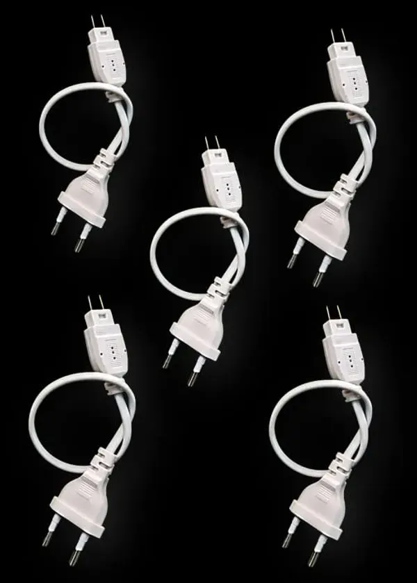 _220V_5730_Pin_Rope_Light_Connector,_8mm_Wide_Copper_Pins_for_Flexible_Rope_Light,(White_Body,_Pack_of_5)
