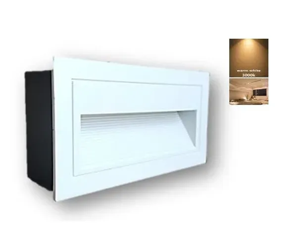 4_Modular_Aluminum_Embedded_Staircase_6W_Outdoor_White_Body_LED_Foot_Light_Step_Corner_Wall_Stair_(18_X_8.5_X_4_cm)