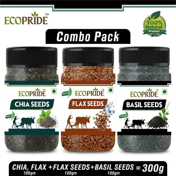 Ecopride_Chia,_Flax_&_Basil_Seeds_Omega-3_Blend_300G_-_Pack_Of_3