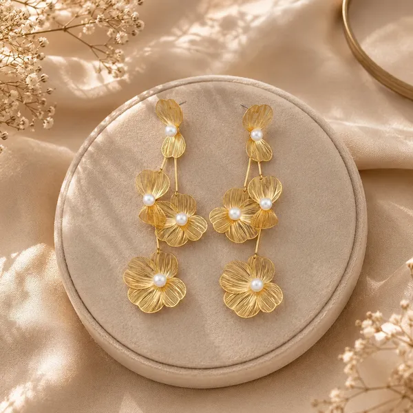 Golden_Plated_Pearl_Wildflower_Bold_Party_Earrings_For_Women