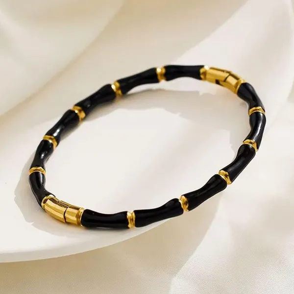 Gold_Plated_Black_Enamel_Anti-Tarnish_Bamboo_Kada_For_Women
