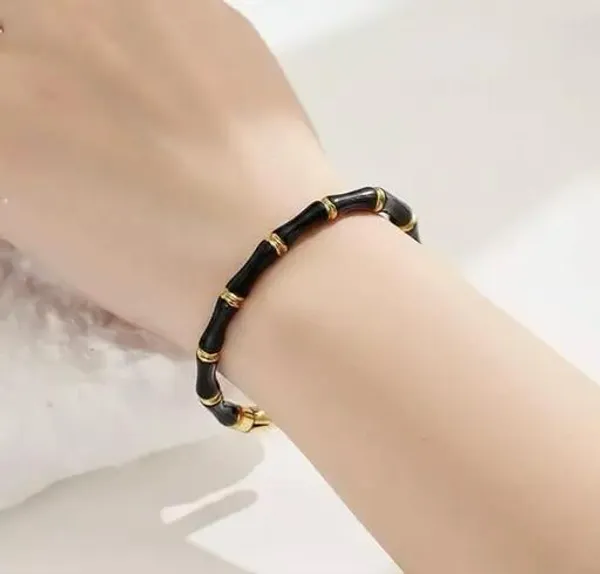 Gold_Plated_Black_Enamel_Anti-Tarnish_Bamboo_Kada_For_Women