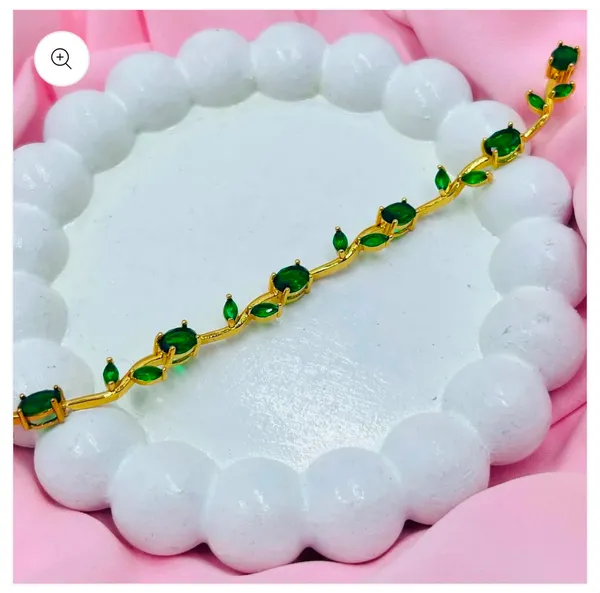 Gold_Plated_Green_Tulip_AD_Bracelet_for_women
