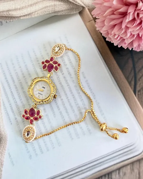 Gold_Plated_Red_Lotus_Kashmiri_Watch_for_women