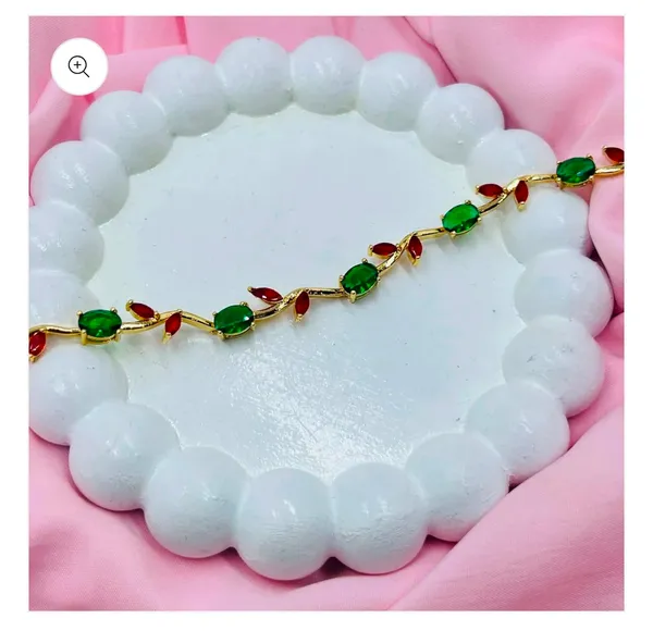 Gold_Plated_Red_and_Green_Garden_Tulip_Bracelet_for_women