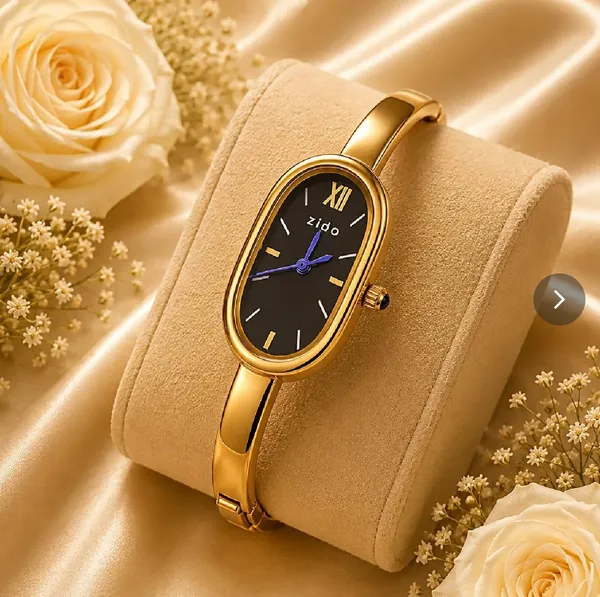 Gold_Plated_Vintage_Oval_Watch_Kada__-_Black_Dial_for_women