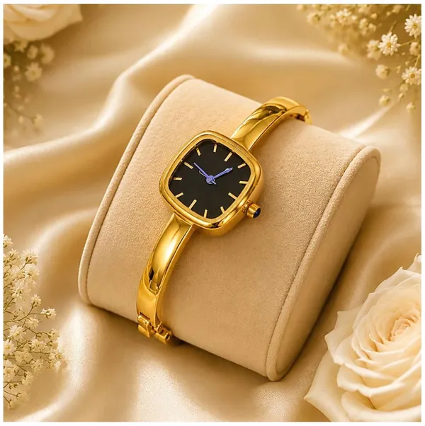 Gold_Plated_Vintage_Square_Watch_Kada__-_Black_Dial_for_women