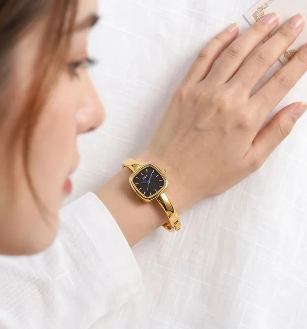 Gold_Plated_Vintage_Square_Watch_Kada__-_Black_Dial_for_women