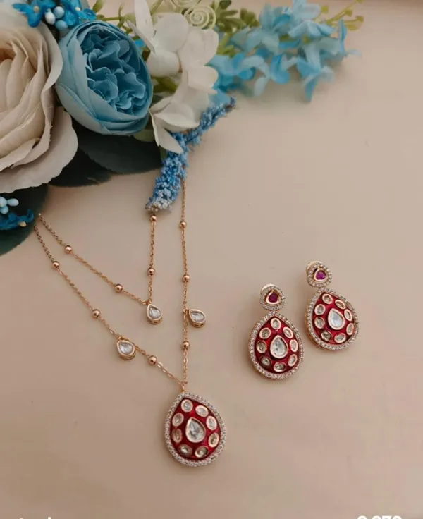 Red_Polki_Teardrop_Necklace_Set_For_Women