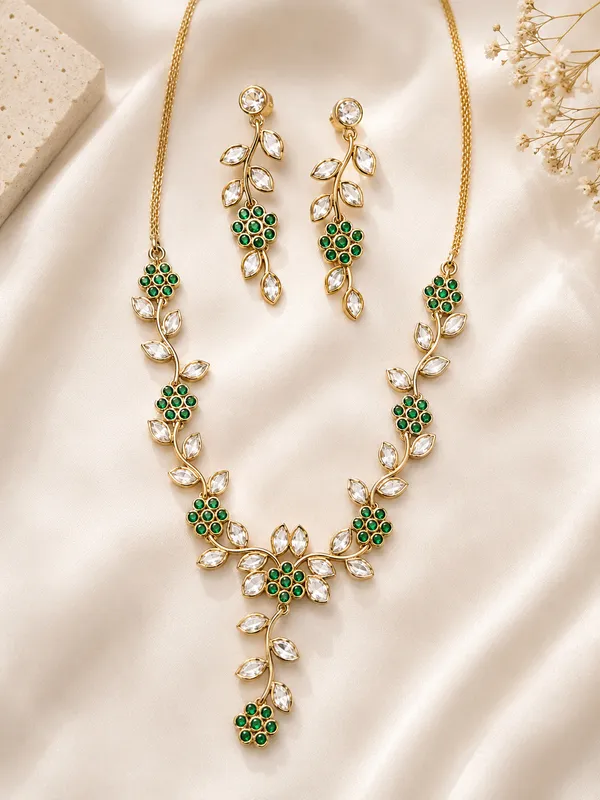 Rose_Gold_Plated_Green_Polki_Necklace_for_women