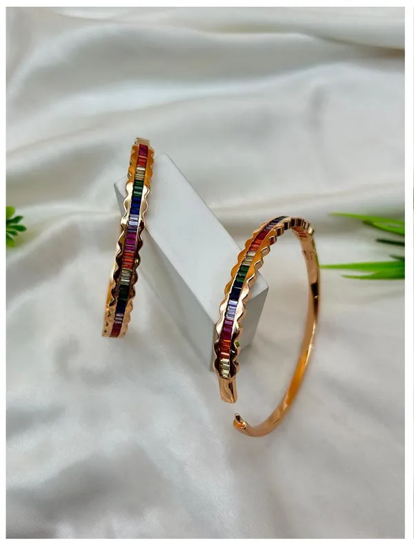 Rose_Gold_Wave_Pattern_Multicolured_Stone_Kada_Bracelet_for_women