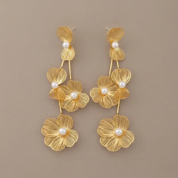 Golden_Plated_Pearl_Wildflower_Bold_Party_Earrings_For_Women