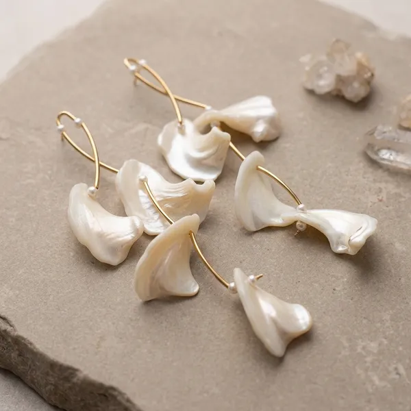 Golden_Stainless_Steel_Mother_Of_Pearl_Petal_Statement_Earrings_For_Women