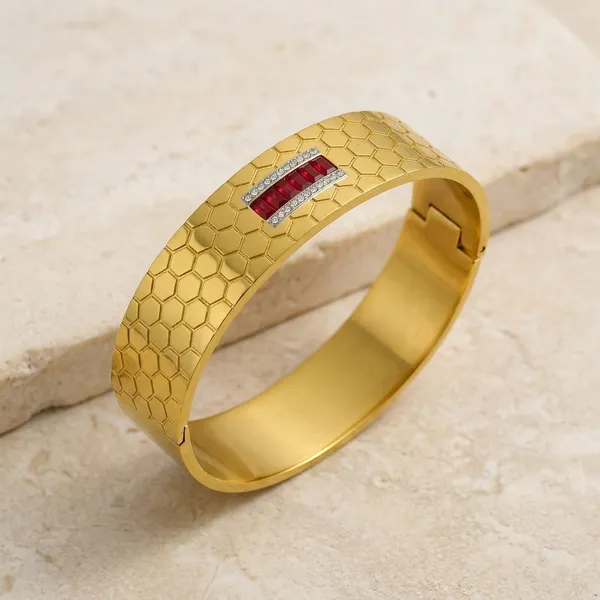 Stainless_Steel_Bold_Red_Stone_Kada_For_Women