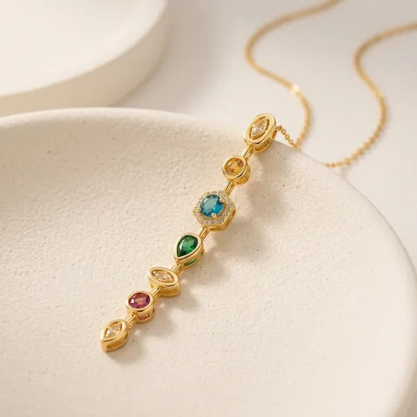 Golden_Stainless_Steel_Multi_Stone_Designer_Pendant_Necklace_For_Women