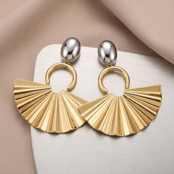 Golden_Brass_Fan_Design_Statement_Earrings_For_Women