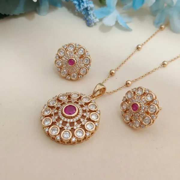 Pink_Brass_Polki_Floral_Pendant_Necklace_Set_For_women