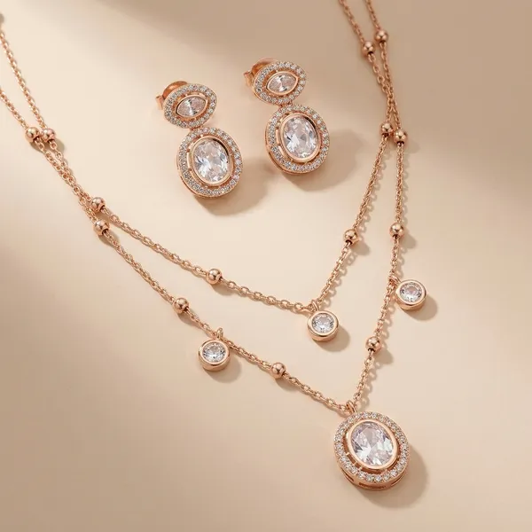 Rose_Gold_Crystal_Layered_Necklace_And_Earring_Set_For_Women