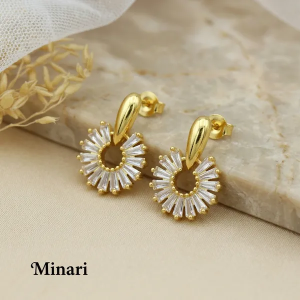 Golden_Plated_Baguette_Stone_Circular_Drop_Earrings_For_Women