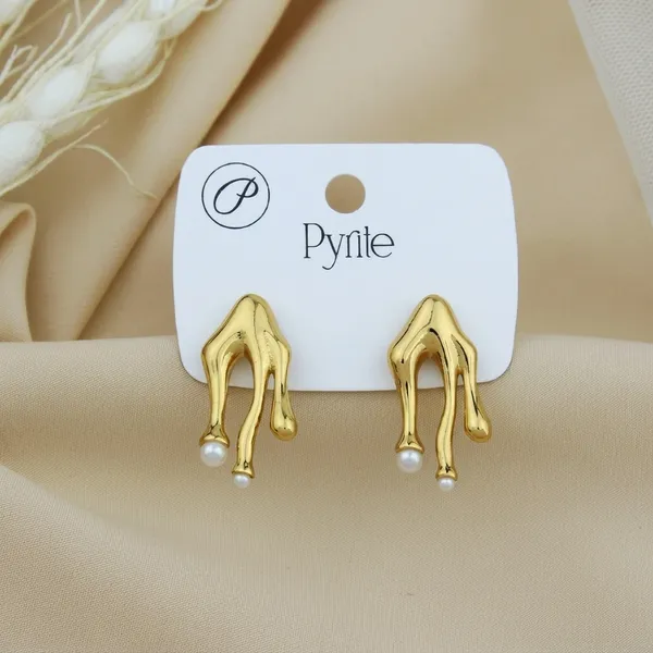 Golden_Gold_Plated_Faux_Pearl_Drop_Earrings_For_Women