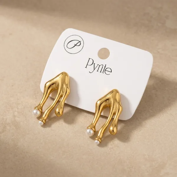 Golden_Gold_Plated_Faux_Pearl_Drop_Earrings_For_Women