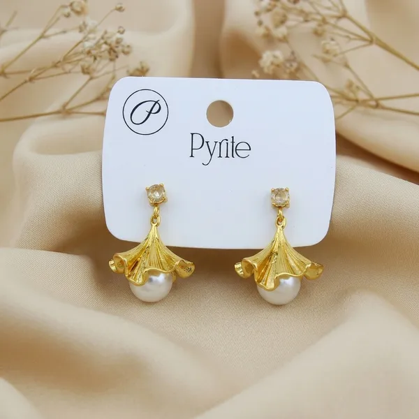 Golden_Gold_Plated_Faux_Pearl_Drop_Earrings_For_Women