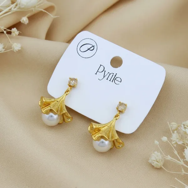 Golden_Gold_Plated_Faux_Pearl_Drop_Earrings_For_Women
