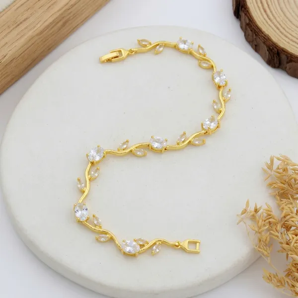 Gold_Plated_White_Ad_Stone_Tulip_Bracelet_For_Women