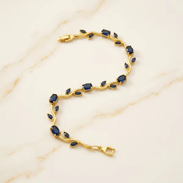 Gold_Plated_Blue_Stone_Tulip_Bracelet_For_Women