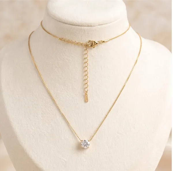 Antitarnish_Round_Solitaire_Pendant_Necklace_For_Women