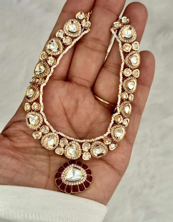 Red_Jadau_Polki_Choker_Necklace