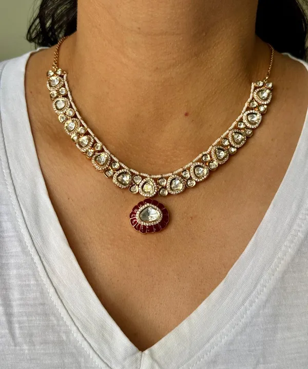Red_Jadau_Polki_Choker_Necklace