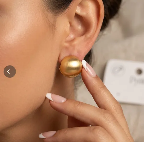 Golden_Gold_Plated_Ball_Style_Stud_Dangle_Earrings_For_Women