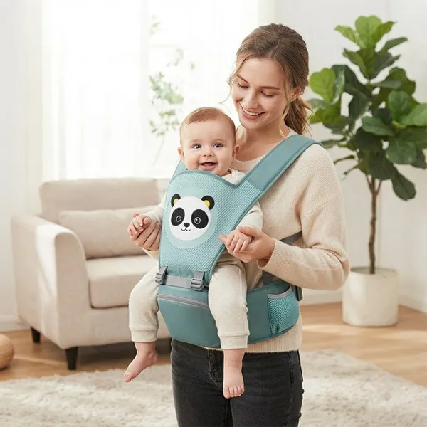 5_In_1_Baby_Carrier_Panda_Design_With_Attached_Storage_Bag_For_Infants