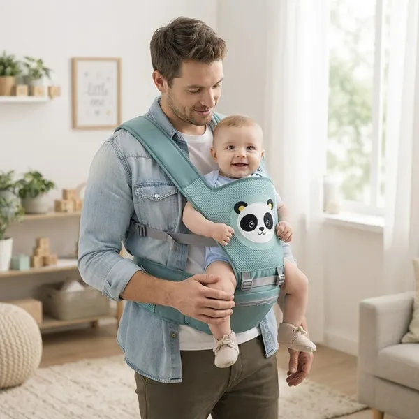 5_In_1_Baby_Carrier_Panda_Design_With_Attached_Storage_Bag_For_Infants