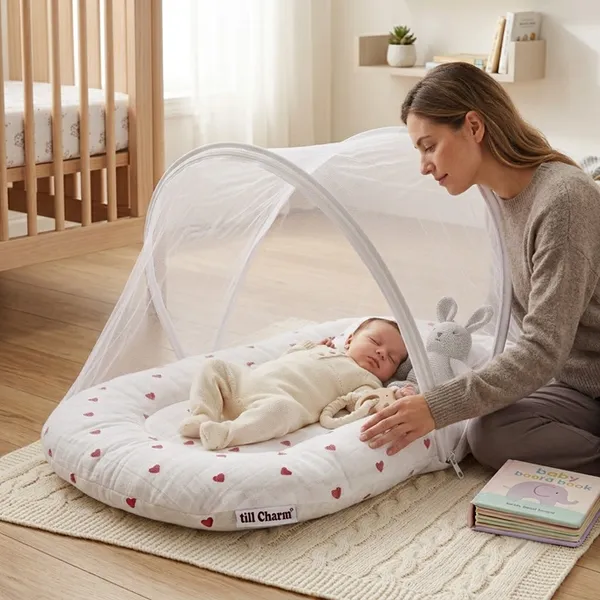 Pure_Muslin_Mini_Hearts_Printed_Foldable_Mosquito_Net_Bed
