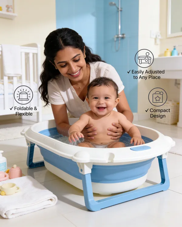 Smart_Foldable_Baby_Bath_Tub_With_Drain_Plug