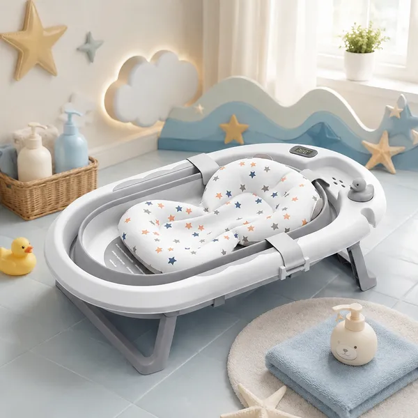 Dolphin_White_And_Grey_Foldable_Baby_Bath_Tub_With_Temperature_Indicator