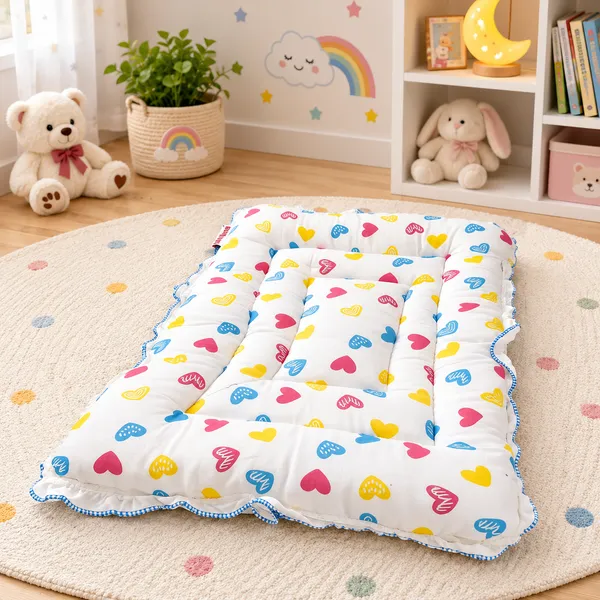 Pure_Muslin_Colourful_Hearts_Printed_Soft_Baby_Matress