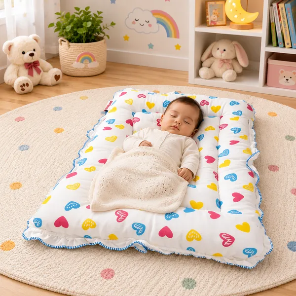 Pure_Muslin_Colourful_Hearts_Printed_Soft_Baby_Matress