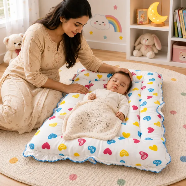 Pure_Muslin_Colourful_Hearts_Printed_Soft_Baby_Matress