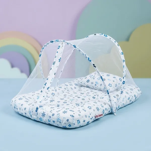 Pure_Muslin_Floral_Printed_Foldable_Baby_Mosquito_Net_Bed