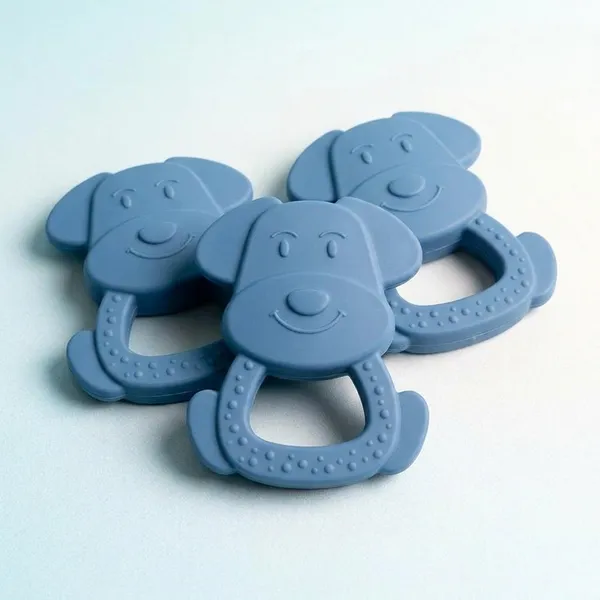 Bpa_Free_Blue_Silicone_Dog_Shaped_Baby_Teether