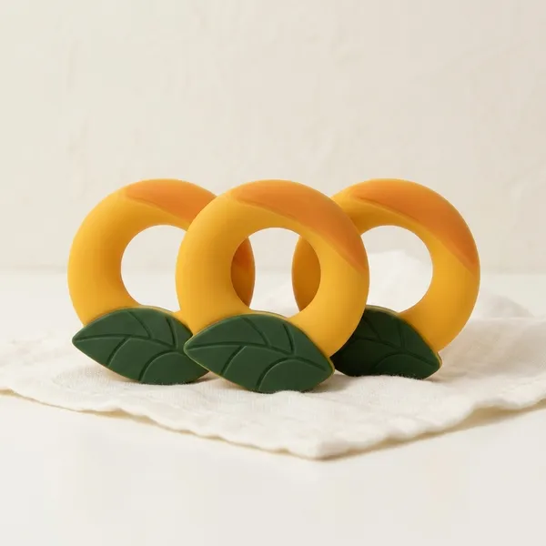 Bpa_Free_Mango_Shaped_Silicone_Teether_For_Babies_-_Pack_Of_3